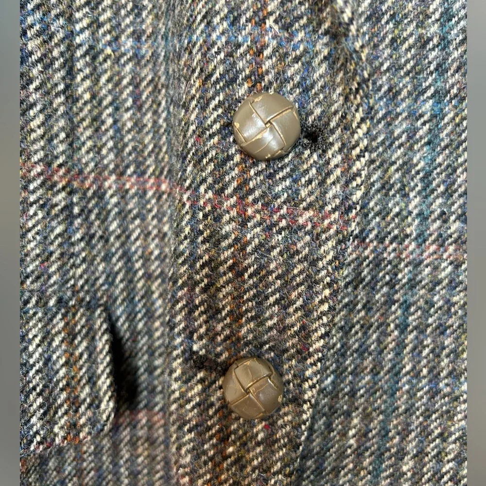 Vintage Jos A Bank Wool Twill Weave Tweed Blazer Size 8 See Measurements Below - Picture 4 of 10